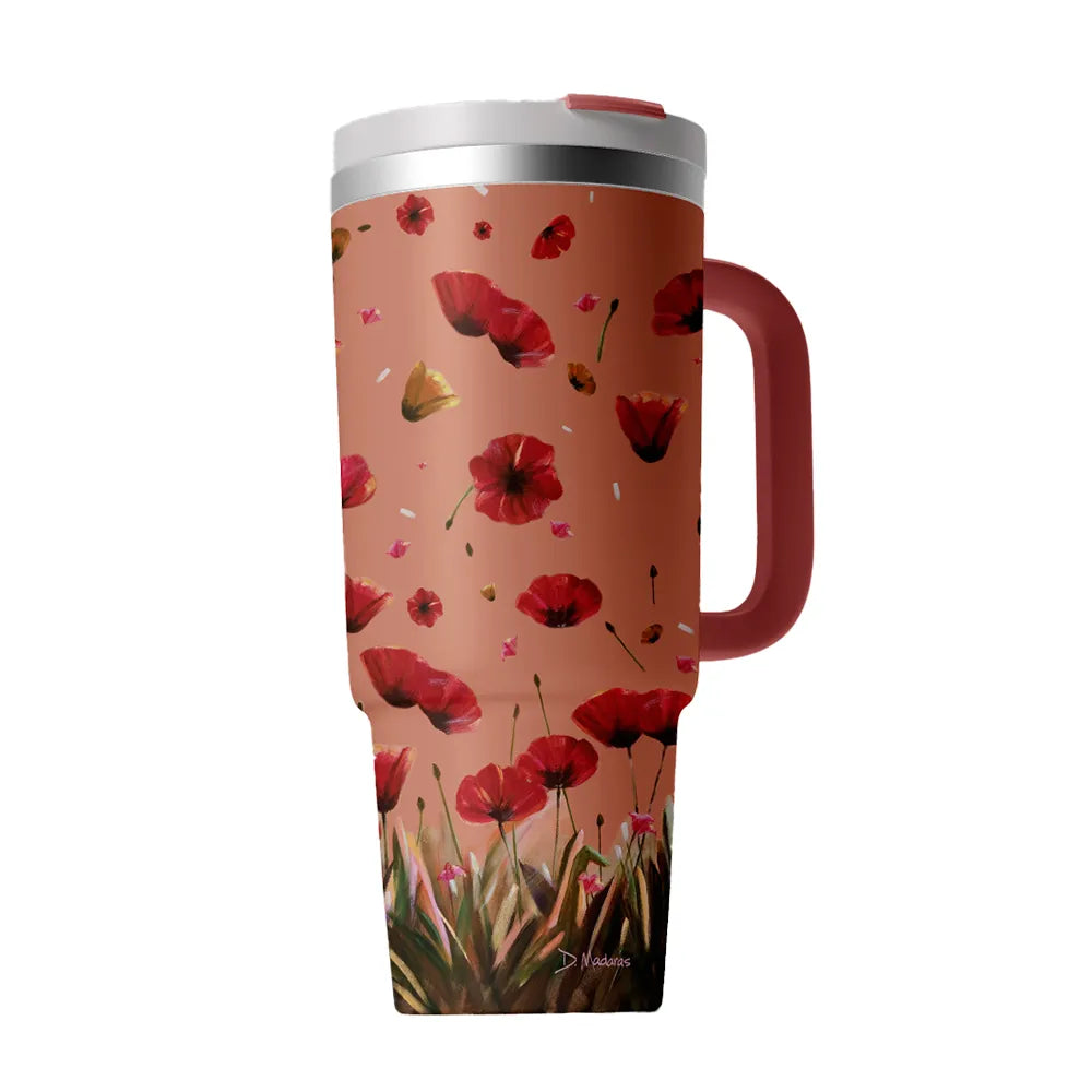 Jim's Poppies - 40oz Tumbler with Straw Lid