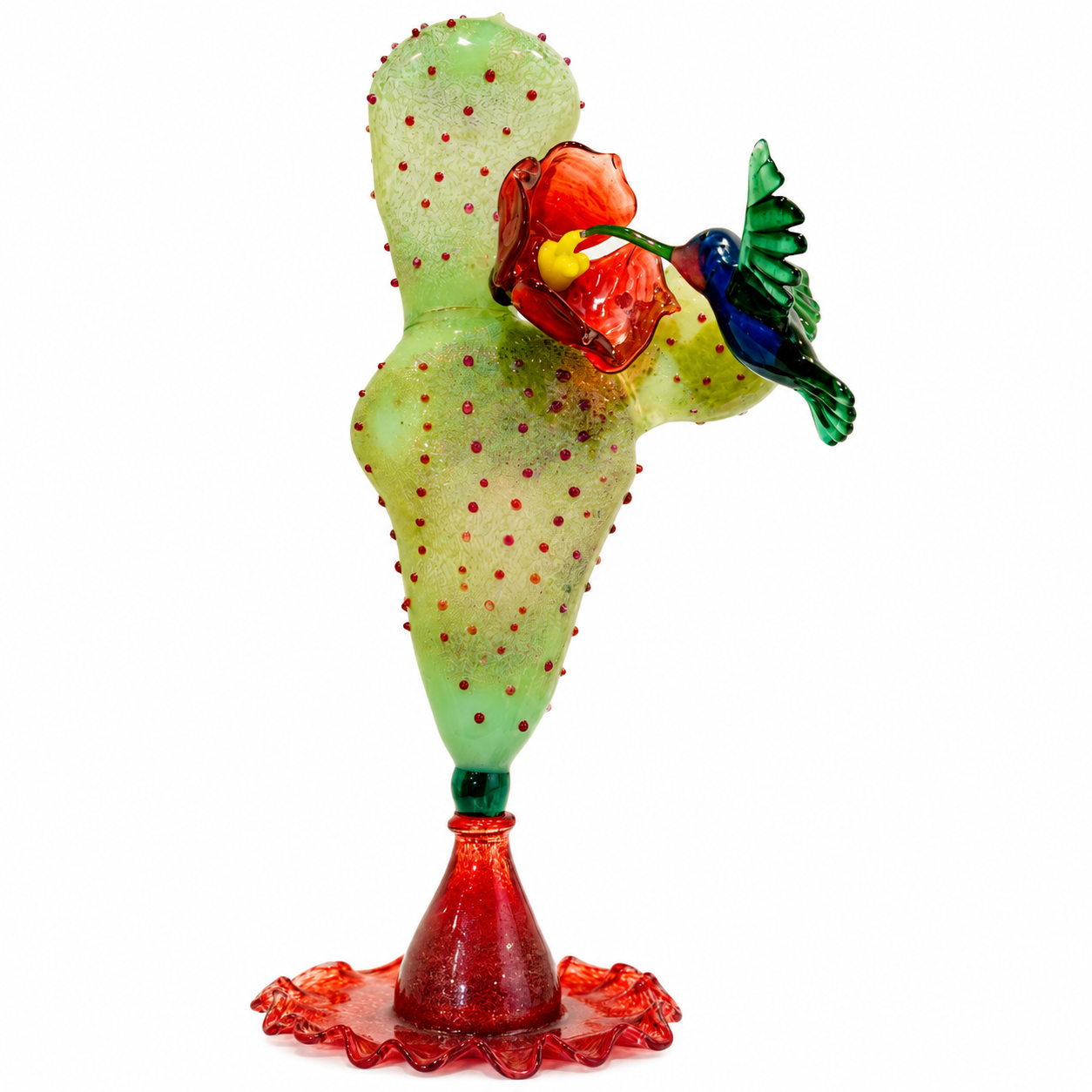 11" Glass - Hummingbird / Cactus by Ash Paredez