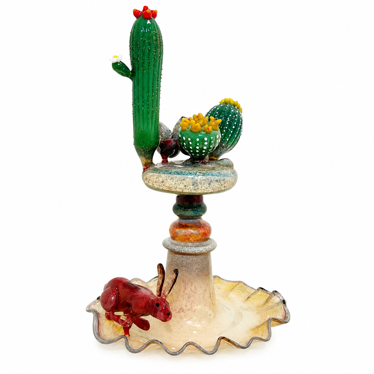 10" Glass - Rabbit / Cactus by Ash Paredez