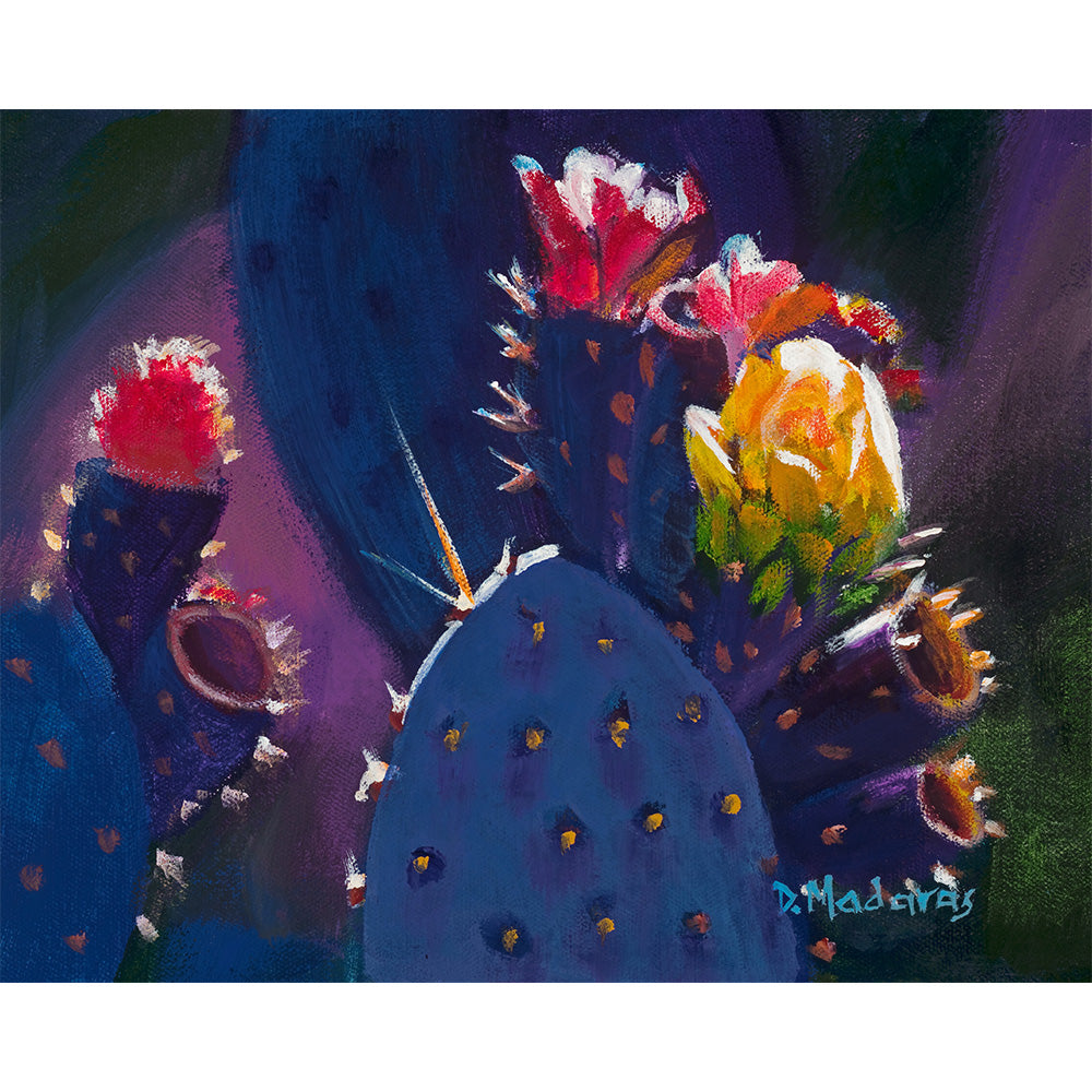 Blue Prickly Pear- Matted Print