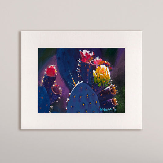 Blue Prickly Pear- Matted Print