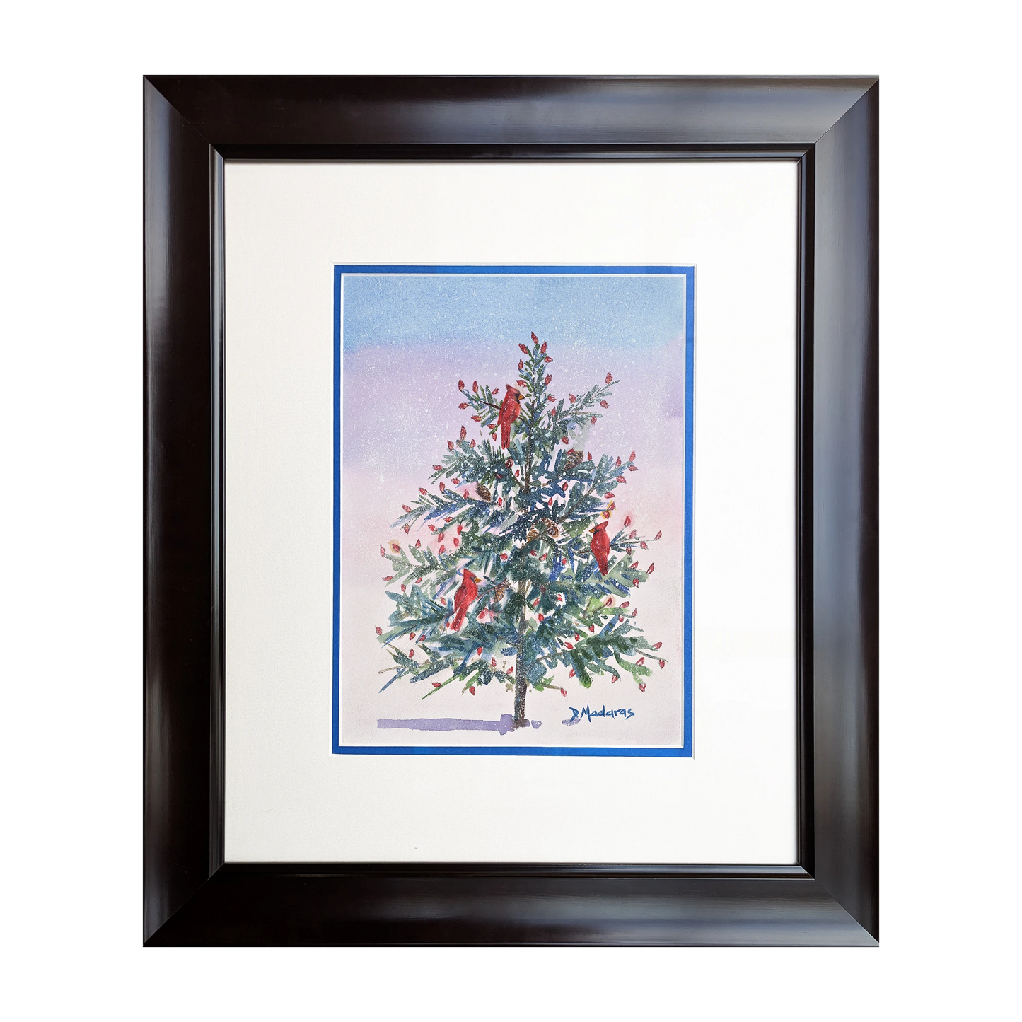Christmas Cardinals by Diana Madaras - Original Watercolor