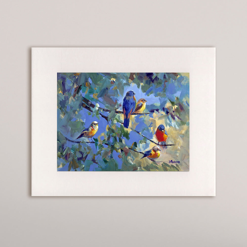 Five Birds- Matted Print