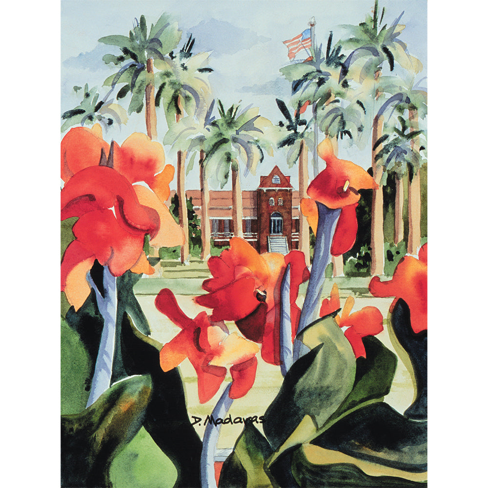 Flowers at Old Main- Matted Print