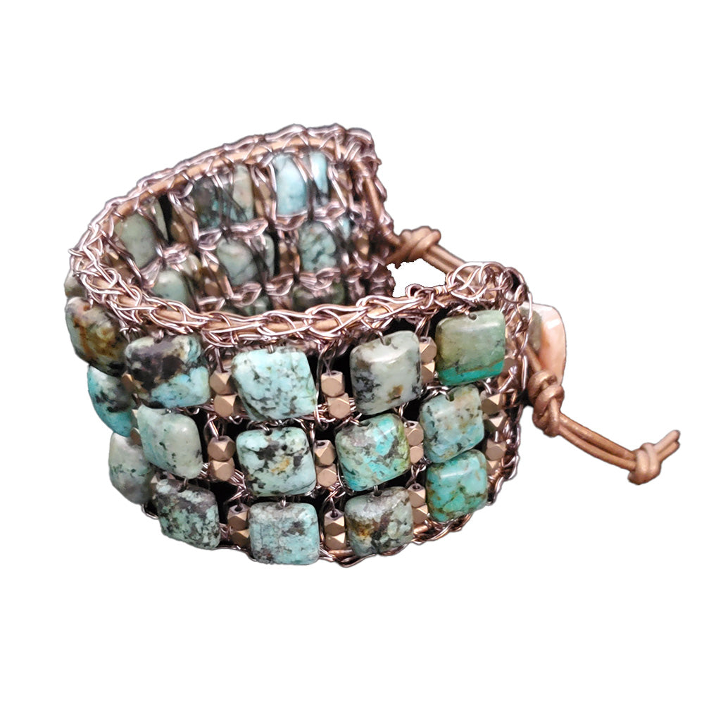 CVT1039 Copper Wire African Turquoise Bracelet by Studio Jere