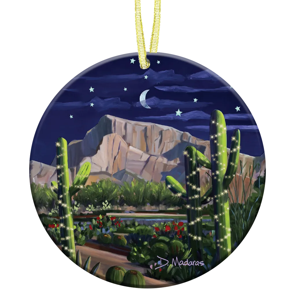Moon Over the Catalinas - Ceramic Ornament