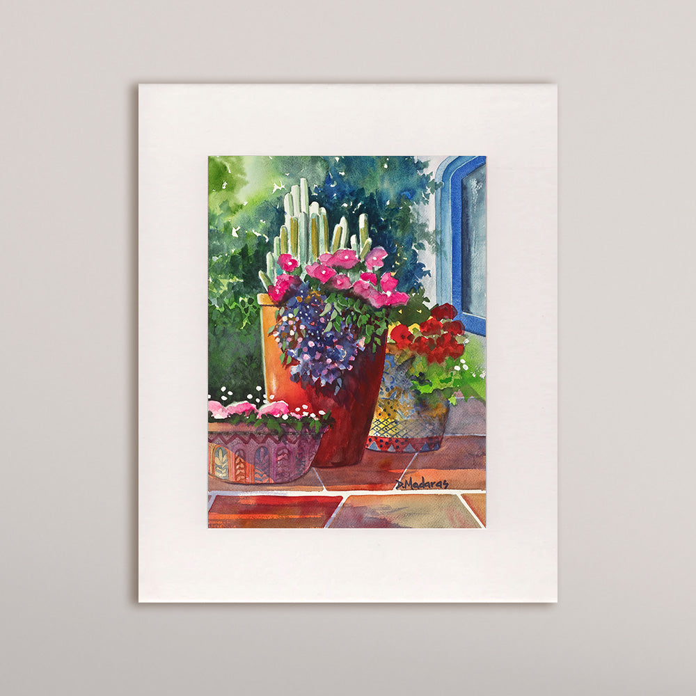 Patio Pots- Matted Print