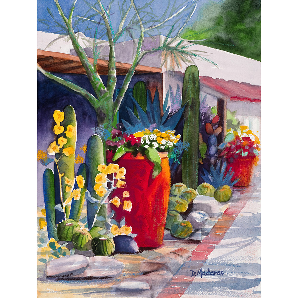 Watercolors Reimagined - Pots at the Hacienda