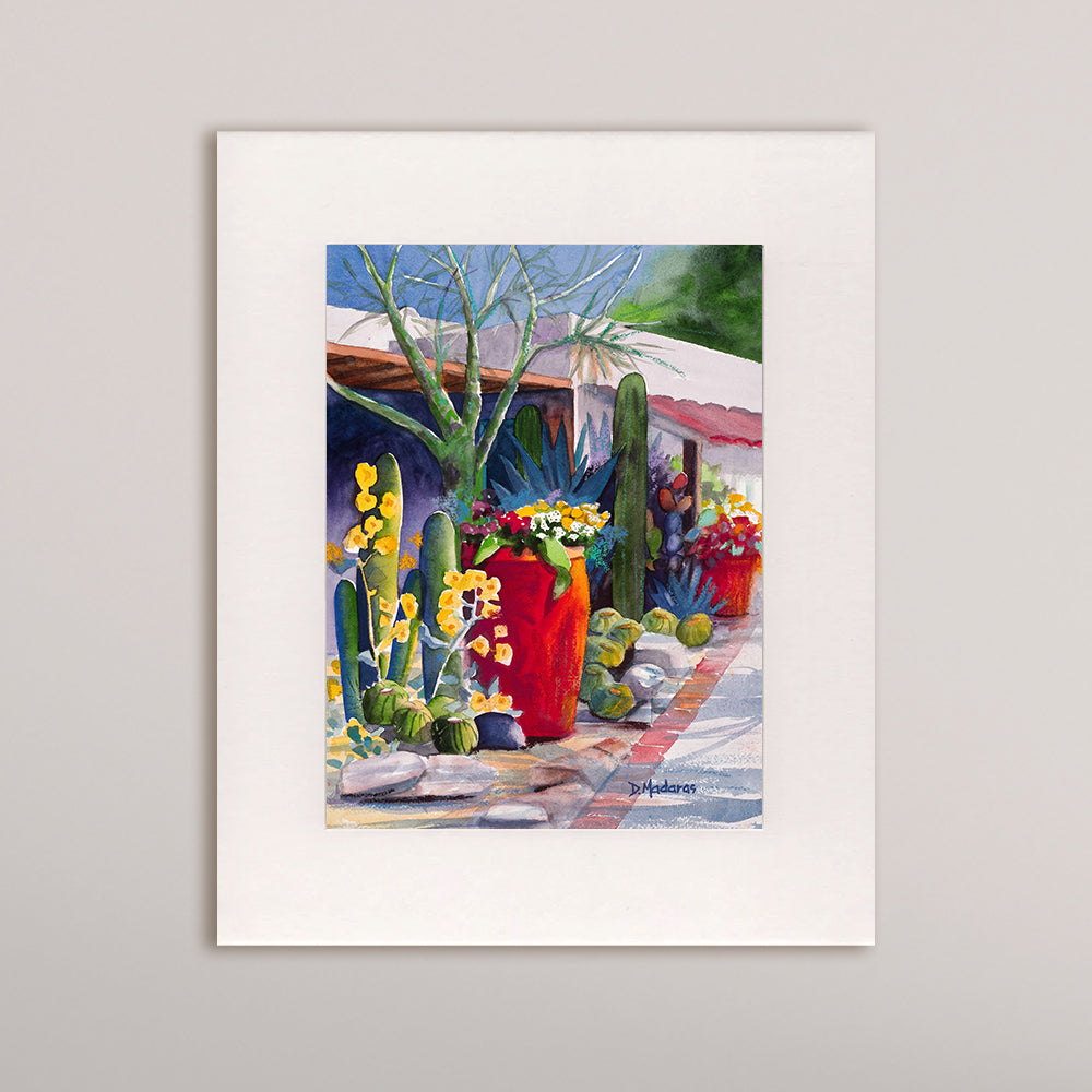 Pots at the Hacienda- Matted Print