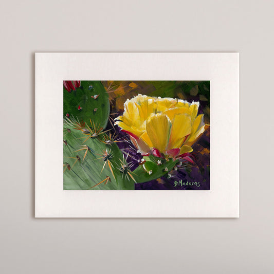 Prickly Pear Bloom - Matted Print