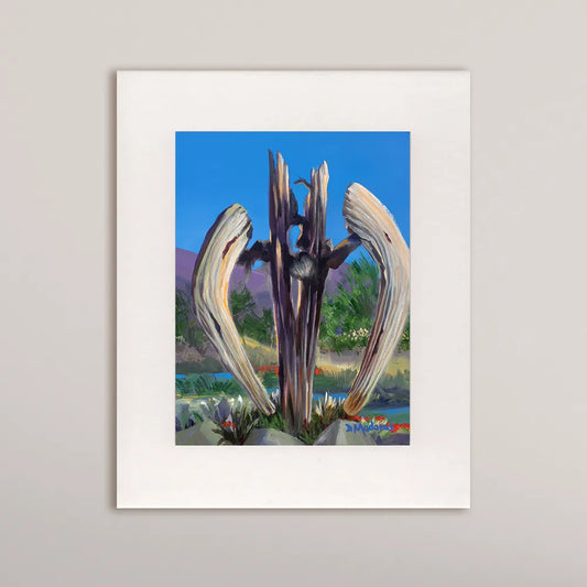 Angel Saguaro - Matted Print