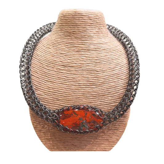 Red Jasper and Hematite Necklace by StudioJere
