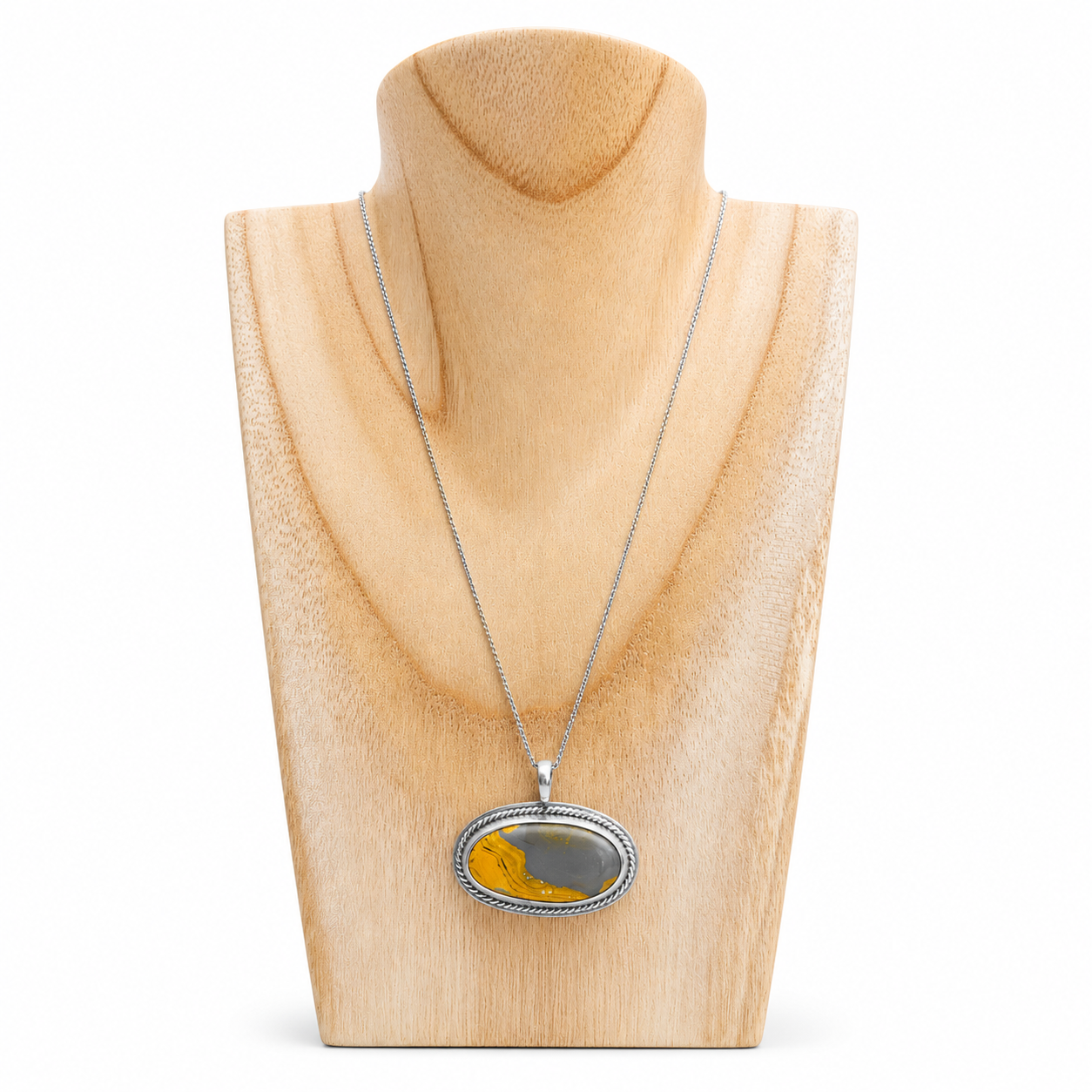 SS and Bumble Bee Jasper Pendant w/ Chain by Renée Lee Jewelry