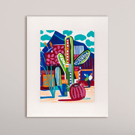 Saguaro Matisse- Matted Print