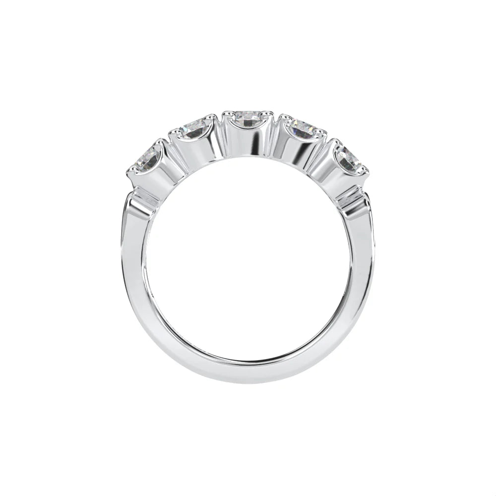 Sterling Silver Round 4mm Couture Half Eternity Ring Band by Bling