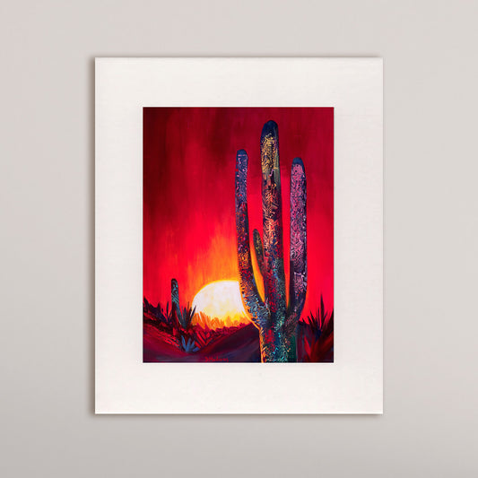Singing Saguaro- Matted Print