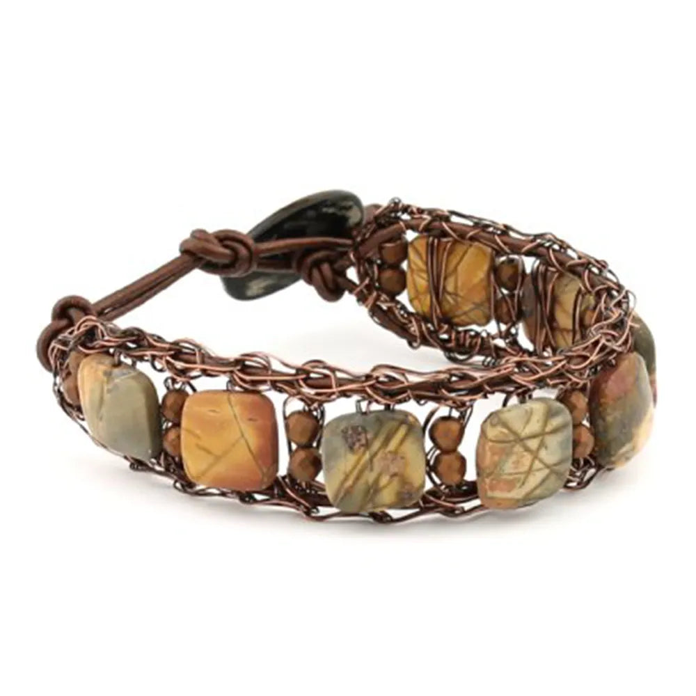 Red Creek Jasper and Hematite Bracelet by StudioJere