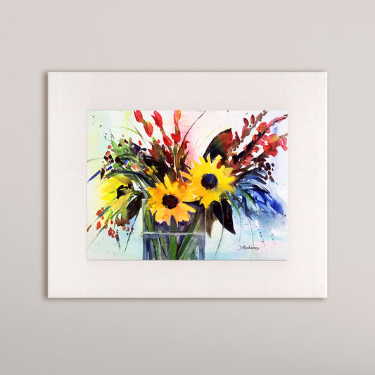 Sunflowers at the Villa- Matted Print