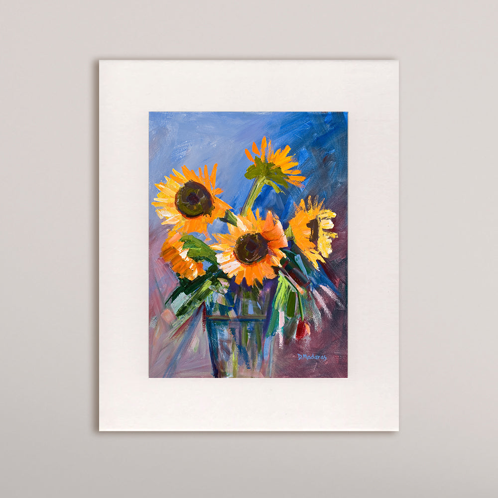 Sunflowers at the Ranch- Matted Print