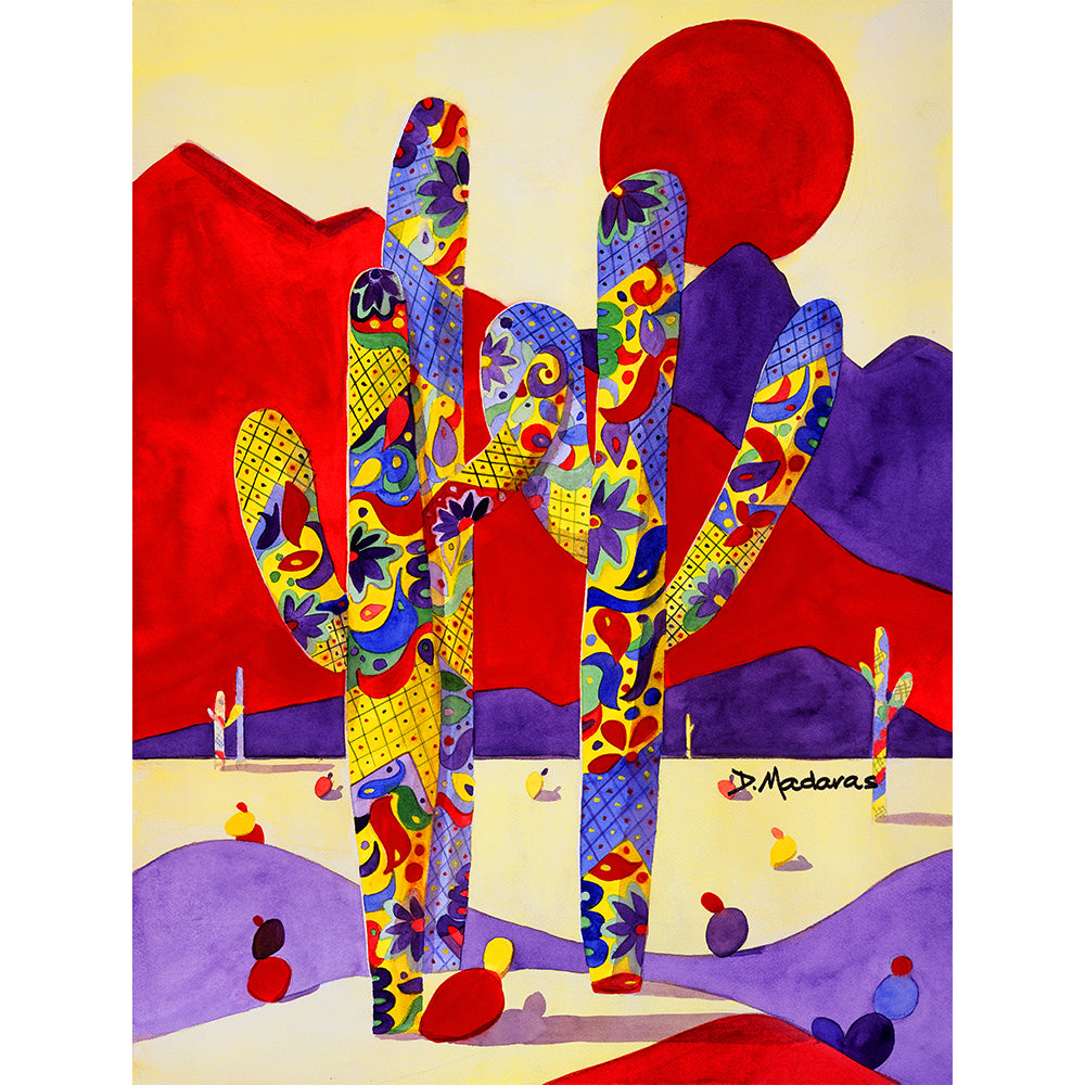 Talavera Saguaro- Matted Print