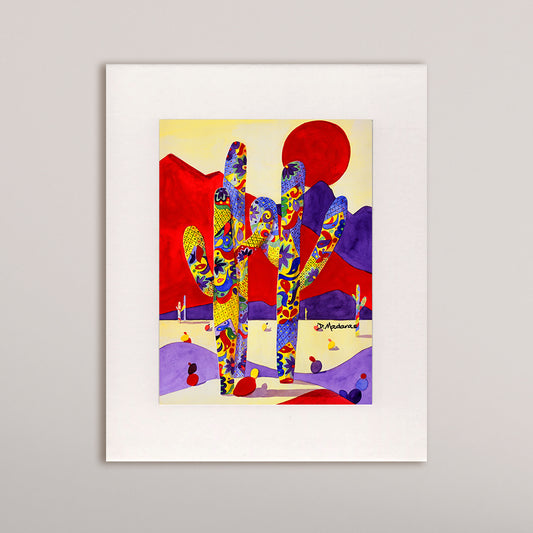 Talavera Saguaro- Matted Print