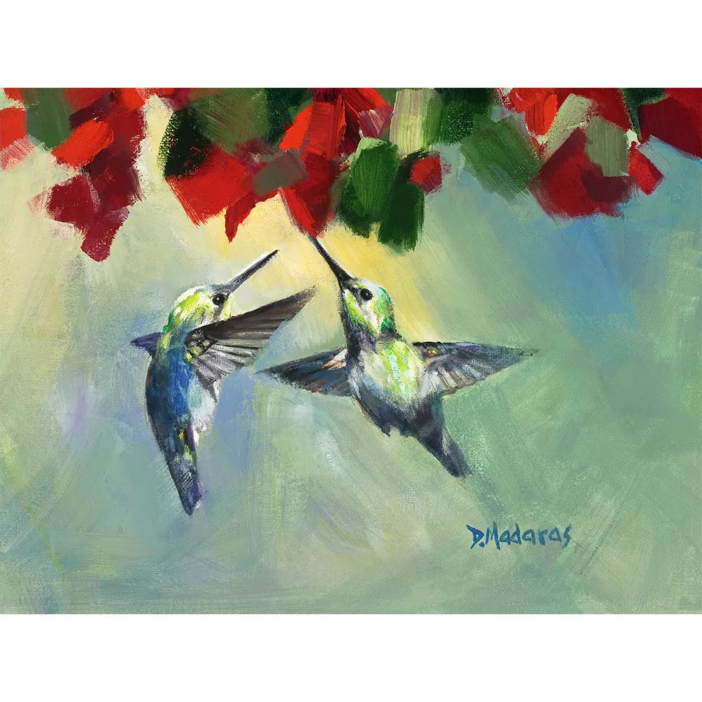 Two Hummingbirds- Canvas