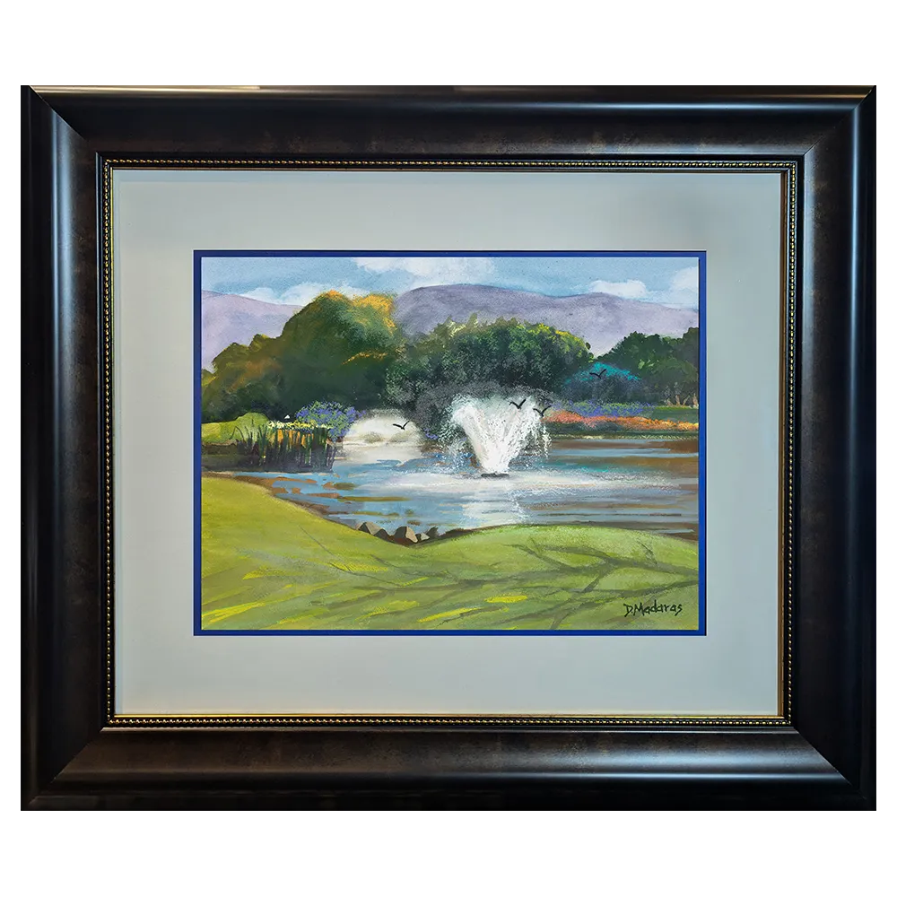 Fountains on #4 by Diana Madaras - 12x16" Original Watercolor and Pastel