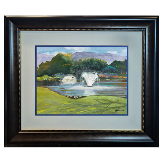 Fountains on #4 by Diana Madaras - 12x16" Original Watercolor and Pastel
