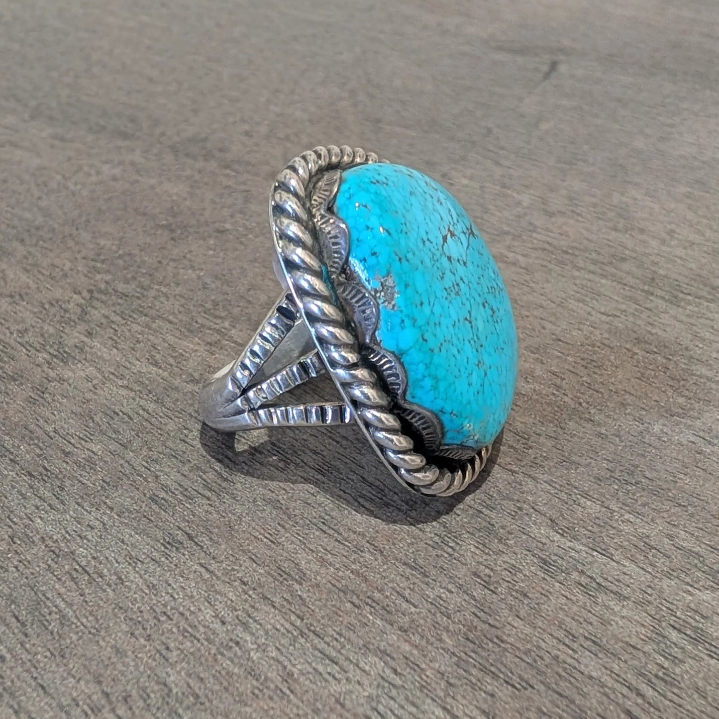 Vintage Large Powder Blue Ring size 10.75