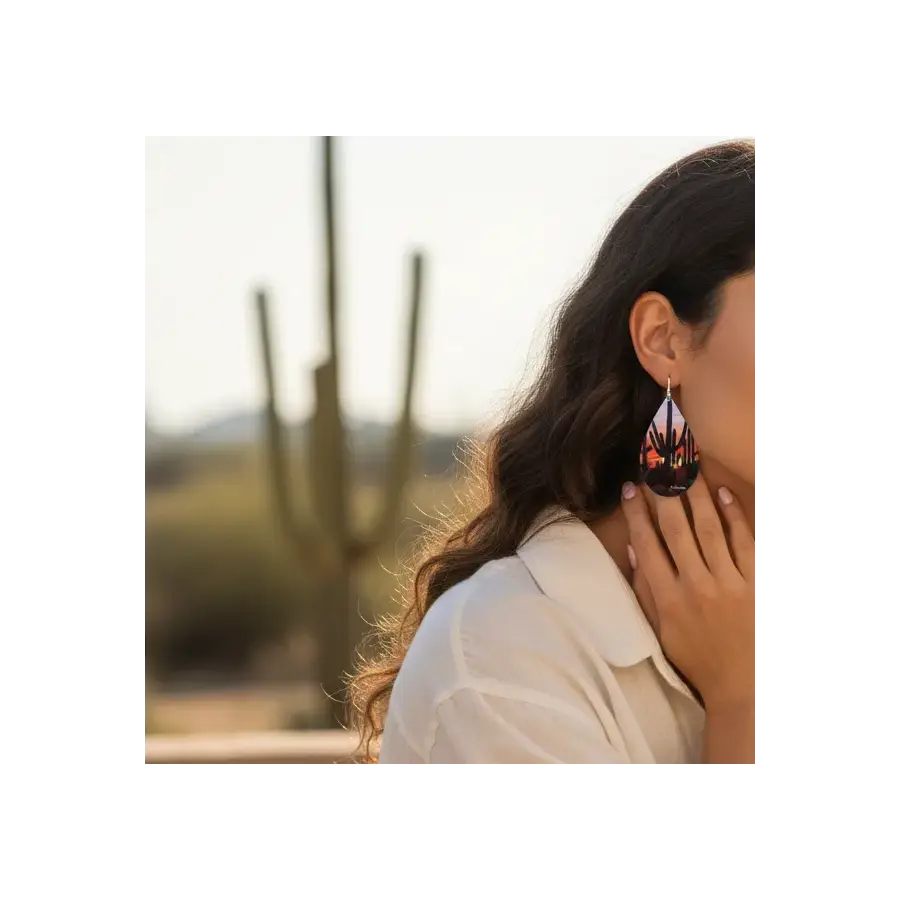 Sunset at Dove Mountain - Wood Earrings by Madaras