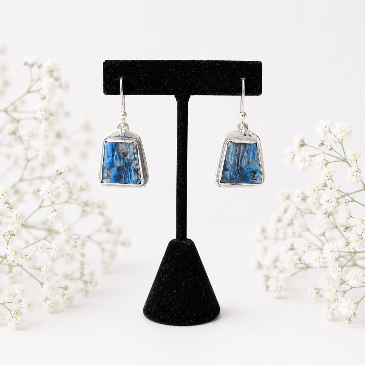 VS191 Earrings Boulder Opal and sterling