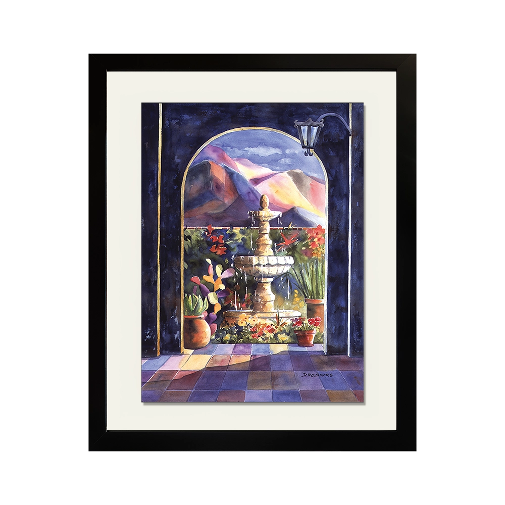 Watercolors Reimagined - Hacienda Fountain