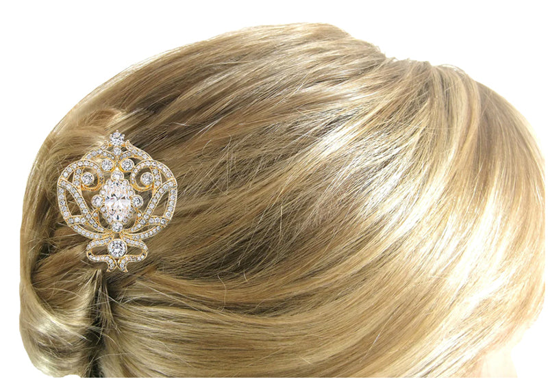 18 KGP Ornate Regal Brooch by Bling