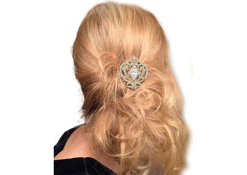18 KGP Ornate Regal Brooch by Bling