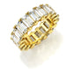 18 KGP 4 Prong Emerald Cut Eternity Ring Band by Bling