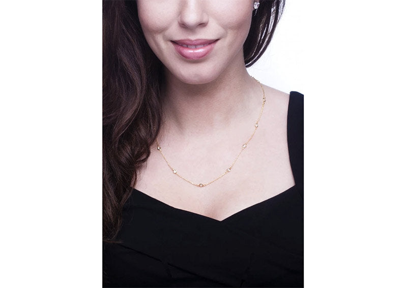 18 KGP Regal Short Floating Necklace 18" by Bling