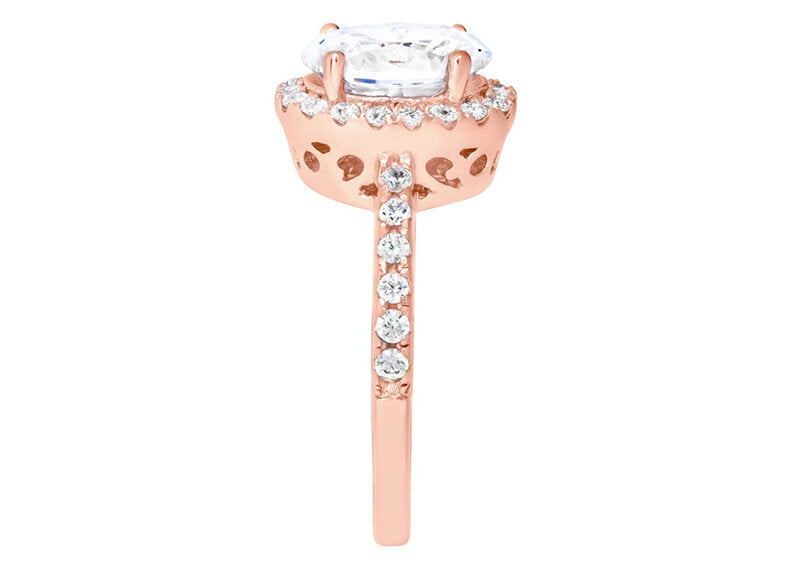 18 KGP Rose Gold 2.5 Carat Oval Ring by Bling