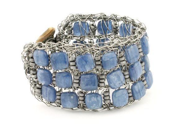 CHS882 Crocheted Kyanite Bracelet by Studio Jere
