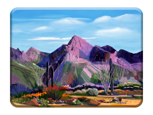 Pink Ocotillo at Pusch Ridge - Glass Cutting Board