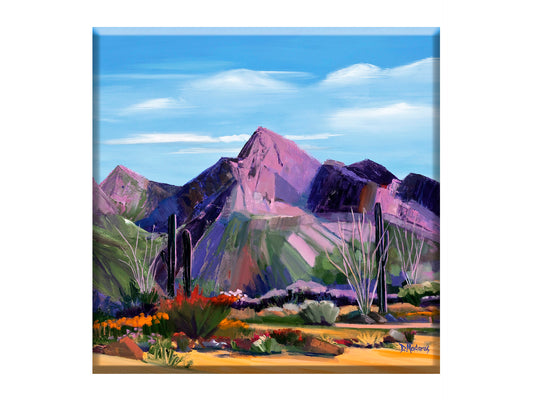 Pink Ocotillo at Pusch Ridge - Glass Trivet