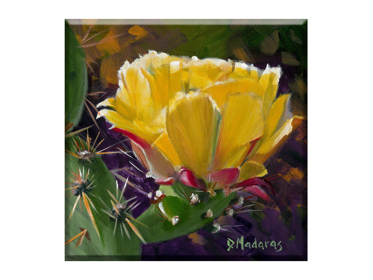 Prickly Pear Bloom - Glass Trivet