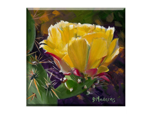 Prickly Pear Bloom - Glass Trivet