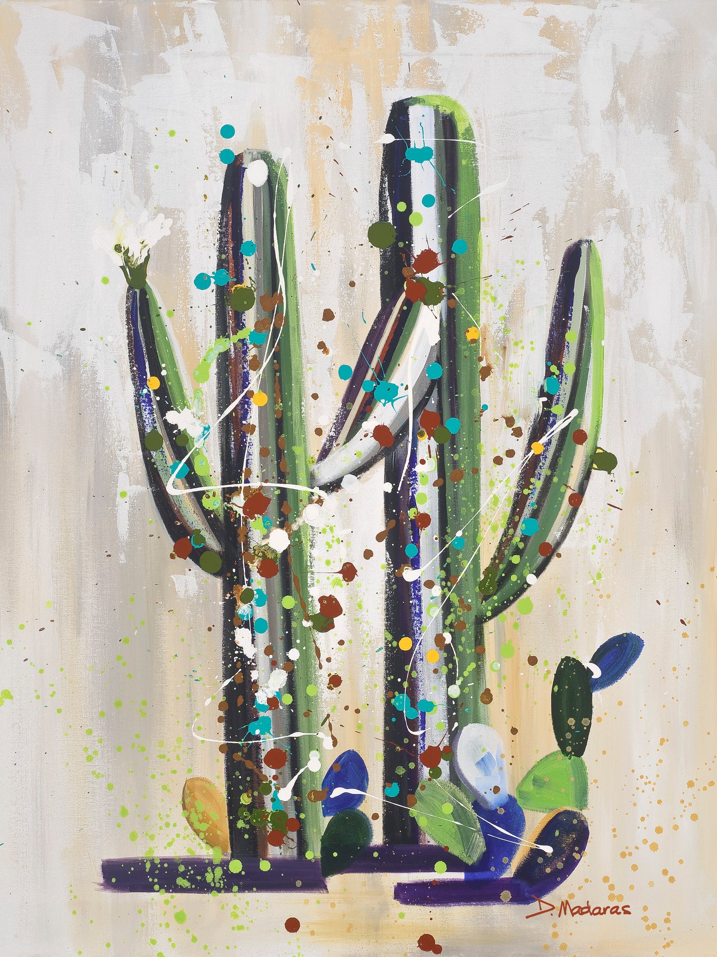 Saguaro Pollock 2 by Diana Madaras - 30x36 Original Acrylic