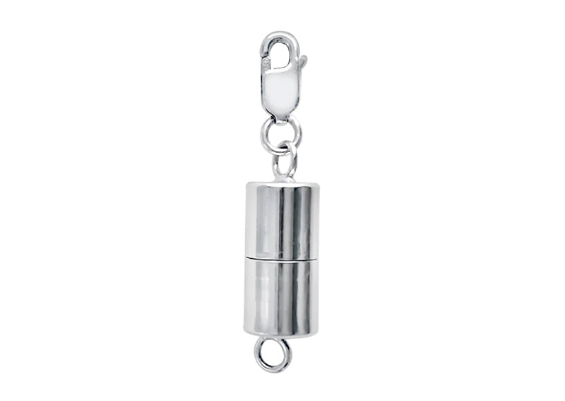 Sterling Silver Barrel Magnetic Clasp with Small Lobster Clasp by Bling