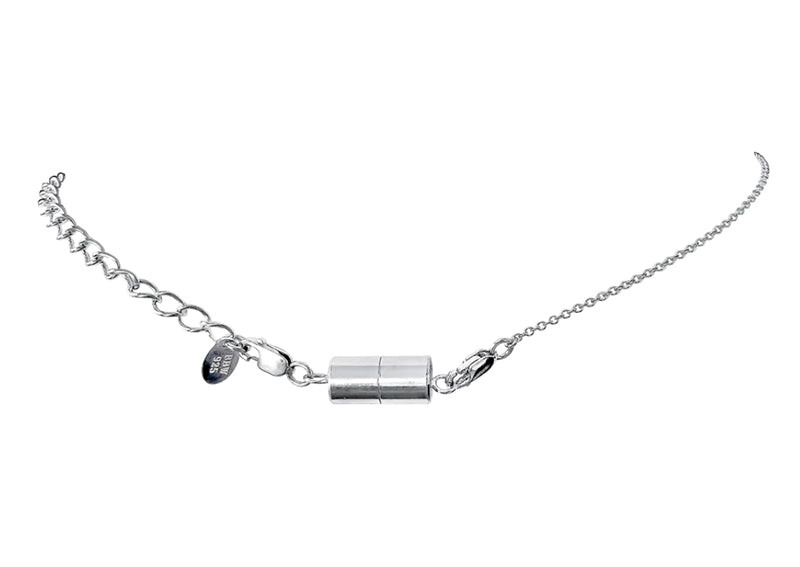 Sterling Silver Barrel Magnetic Clasp with Small Lobster Clasp by Bling