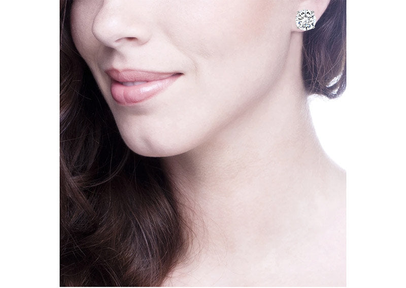 Sterling Silver 3 Carat 4 Prong Solitaire Studs by Bling