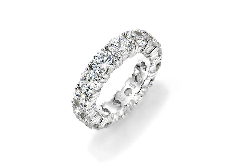 Sterling Silver 5mm Round Eternity Band by Bling