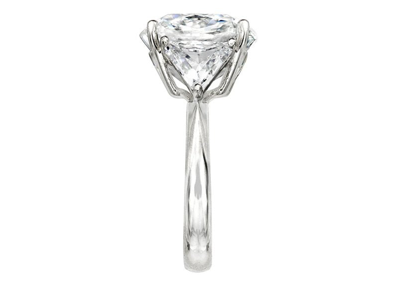 Sterling Silver Clear Radiant Cushion and Trillion Ring by Bling