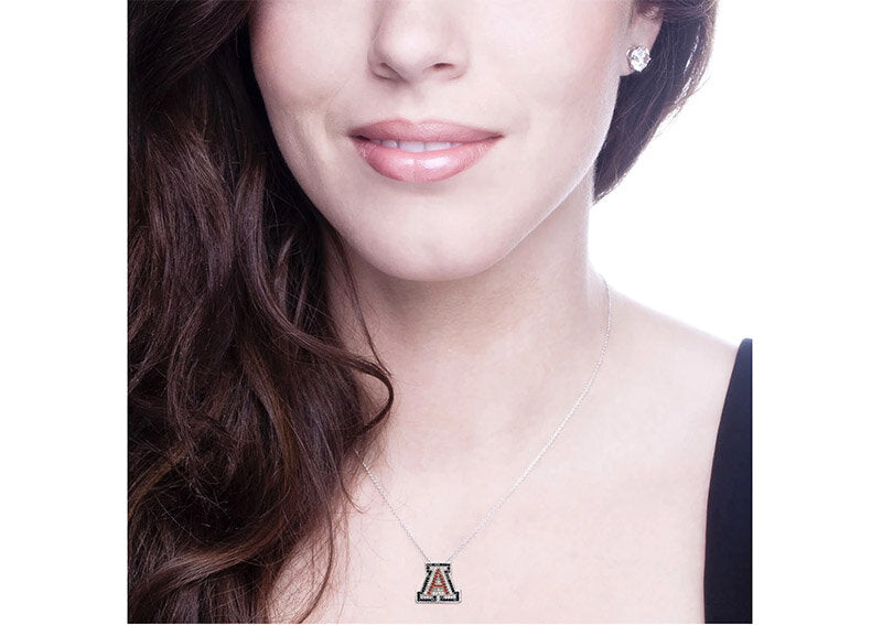 Sterling Silver Couture University of Arizona "A" Pendant Necklace (Includes Sterling Necklace Chain) by Bling