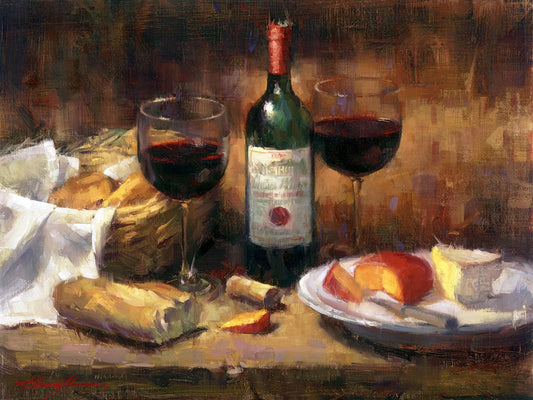 Wine and Cheese by Chauncey Homer- Canvas Giclée